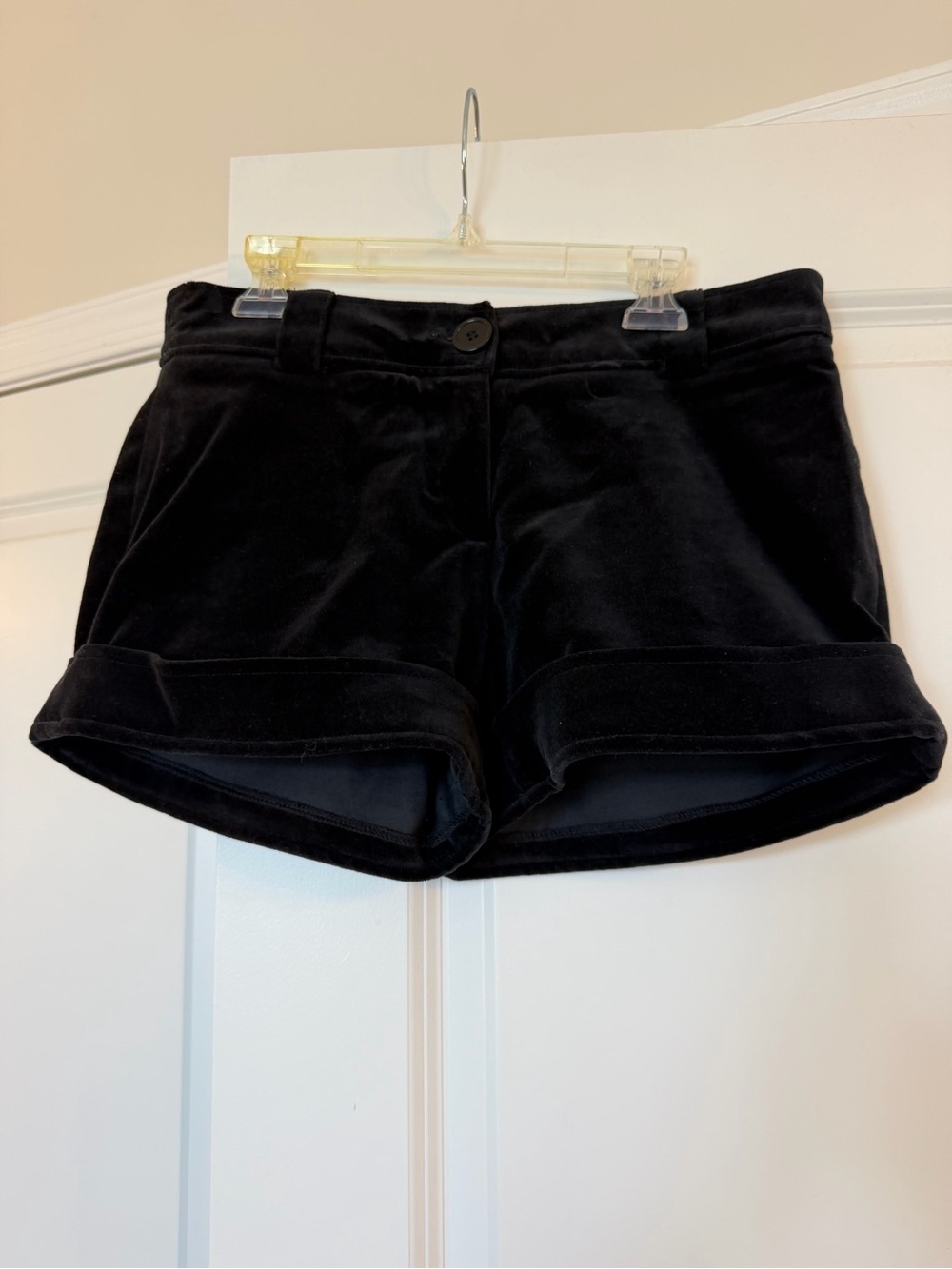 Vintage Claudie Pierlot Black Velvet Cuffed Shorts